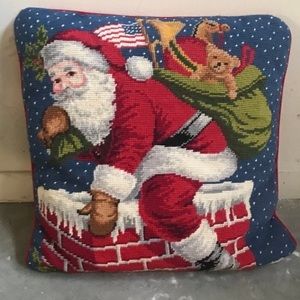 Santa clause stitched plush throw pillow